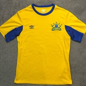 Umbro Brazil Soccer Jersey Shirt Yellow Home World Cup Fits Medium Men’s